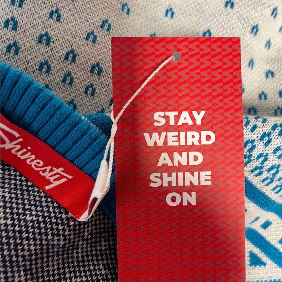 NWT Shinesty Samuel Adams Beer Ski Fair isle Holiday Sweater XL Unisex Oversized - Picture 3 of 7